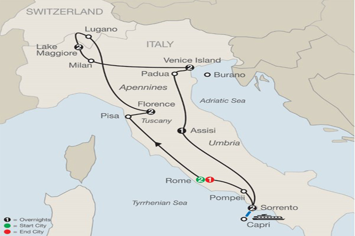 Italy Trip Map